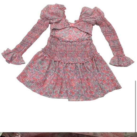 Floral mini long sleeve dress - Picture 4 of 6